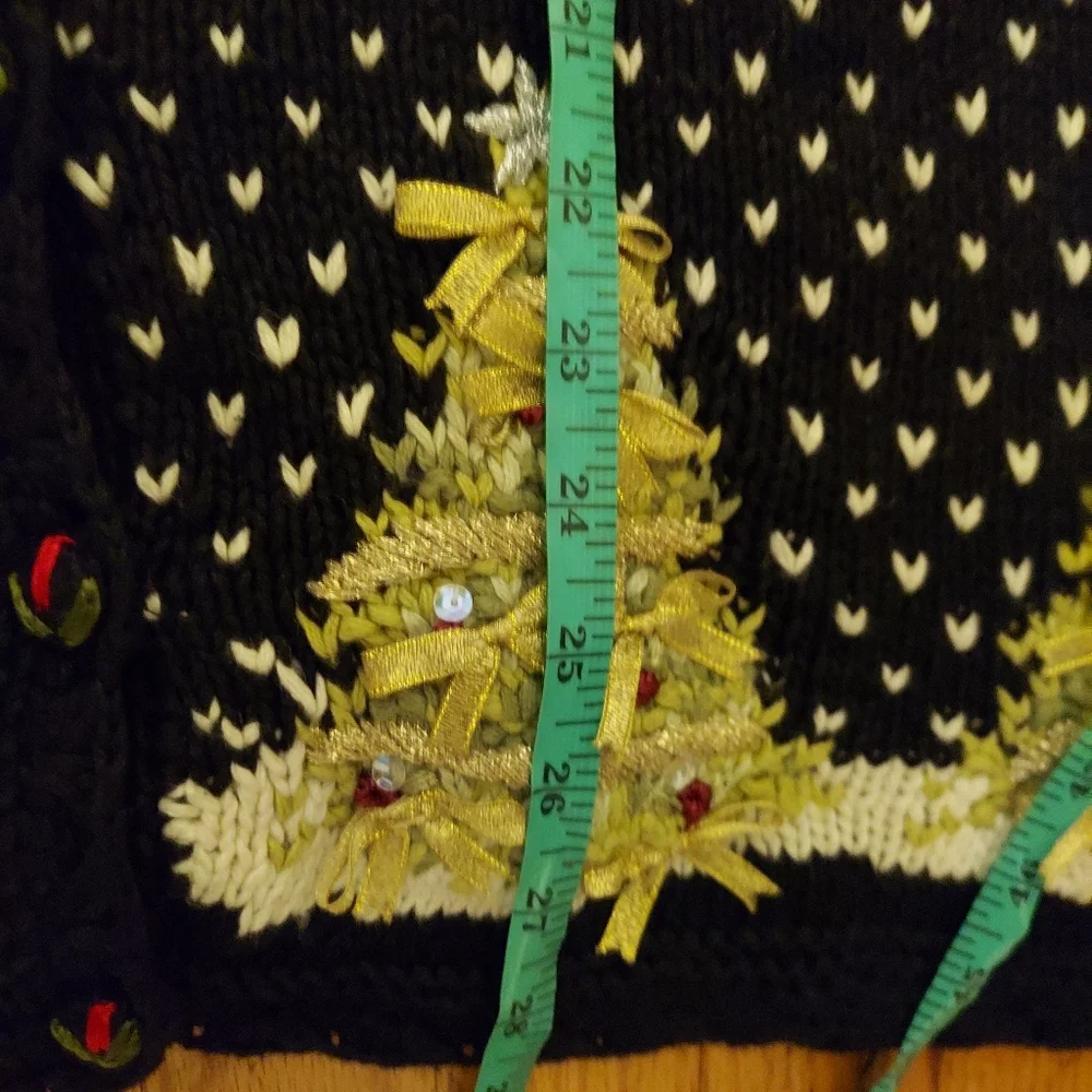 Vintage Ugly Christmas Sweater Cardigan Size 22/24 Patchwork Fair Isle Holiday